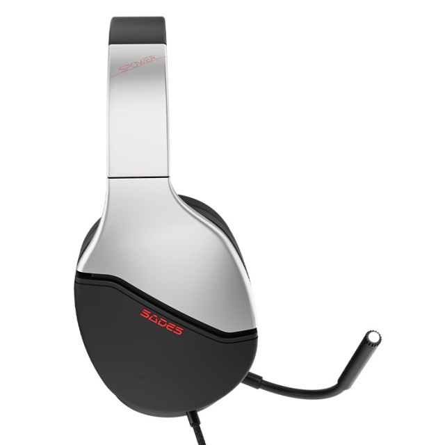 SADES gaming headset SPOWER, 3.5mm σύνδεση, 40mm, multi-platform, ασημί SADES gaming headset SPOWER, 3.5mm σύνδεση, 40mm, multi-platform, ασημί