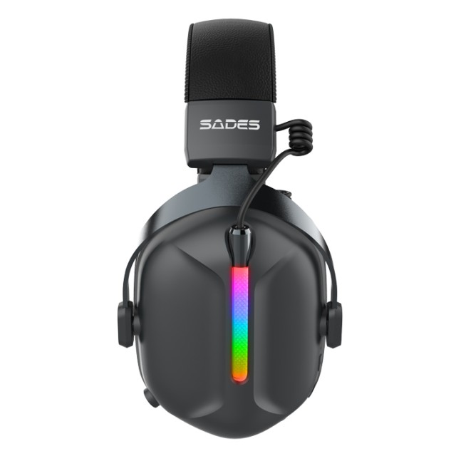 SADES gaming headset Defender, ασύρματα & ενσύρματα, 50mm, 1050mAh, RGB, multi-platform, μαύρο SADES gaming headset Defender, ασύρματα & ενσύρματα, 50mm, 1050mAh, RGB, multi-platform, μαύρο