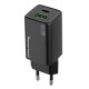 POWERTECH φορτιστής τοίχου PT-1501, USB/USB-C, 65W, GaN, μαύρος POWERTECH φορτιστής τοίχου PT-1501, USB/USB-C, 65W, GaN, μαύρος