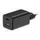POWERTECH φορτιστής τοίχου PT-1501, USB/USB-C, 65W, GaN, μαύρος POWERTECH φορτιστής τοίχου PT-1501, USB/USB-C, 65W, GaN, μαύρος