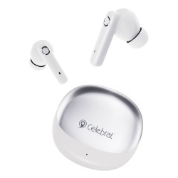 CELEBRAT earphones με θήκη φόρτισης W71, True Wireless, 10mm, 30/200mAh, λευκά