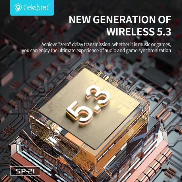 CELEBRAT φορητό ηχείο SP-21, 5W, Bluetooth, 1200mAh, μαύρο CELEBRAT φορητό ηχείο SP-21, 5W, Bluetooth, 1200mAh, μαύρο