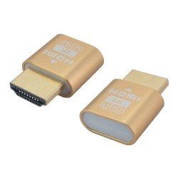 POWERTECH HDMI dummy plug CAB-DP082 με LED, 4K/60Hz, χρυσό