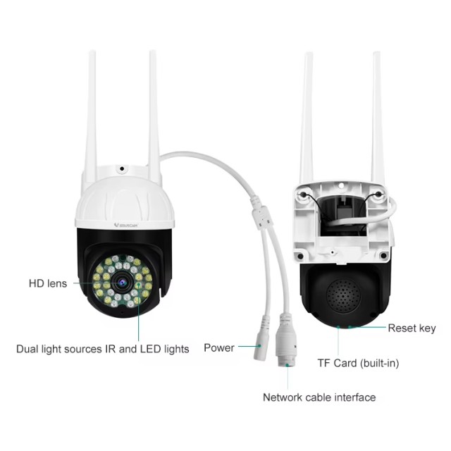 VSTARCAM smart κάμερα CS662, 3MP, WiFi, PTZ, SD, IP66 VSTARCAM smart κάμερα CS662, 3MP, WiFi, PTZ, SD, IP66