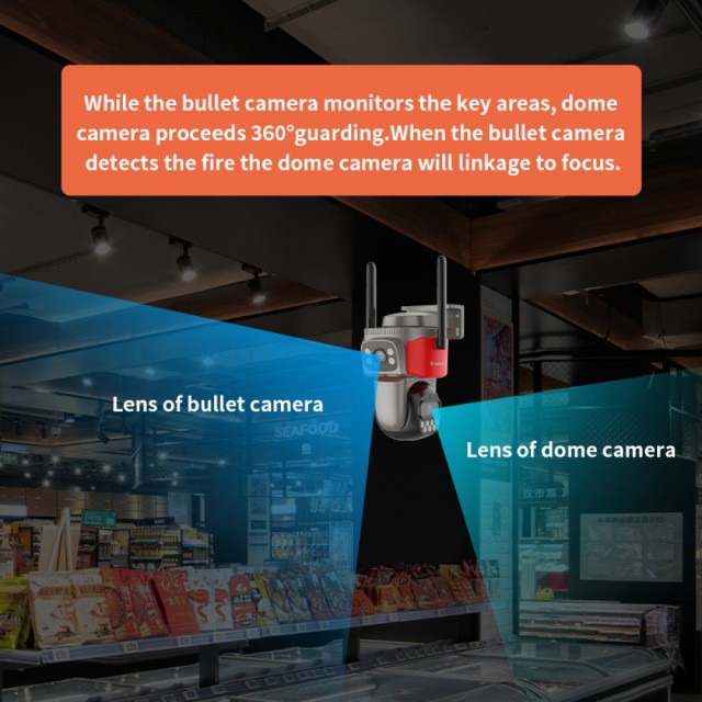 VSTARCAM smart κάμερα AF621DR, dual lens, αναγνώριση φωτιάς & καπνού, 2MP, WiFi, SD, PTZ, IP66 VSTARCAM smart κάμερα AF621DR, dual lens, αναγνώριση φωτιάς & καπνού, 2MP, WiFi, SD, PTZ, IP66