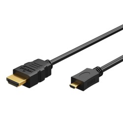 GOOBAY καλώδιο micro HDMI σε HDMI 53781 με Ethernet, 4K/60Hz, 1m, μαύρο