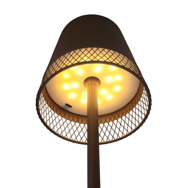 POWERTECH LED επιτραπέζιο φωτιστικό HLL-0191, ρυθμιζόμενο, επαναφορτιζόμενο, καφέ