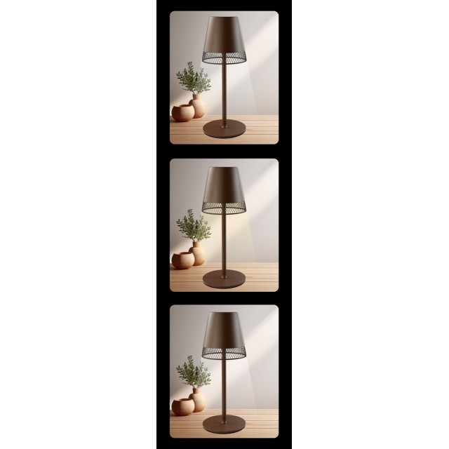 POWERTECH LED επιτραπέζιο φωτιστικό HLL-0191, ρυθμιζόμενο, επαναφορτιζόμενο, καφέ