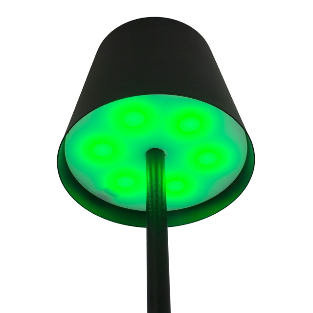 POWERTECH LED επιτραπέζιο φωτιστικό HLL-0195, RGB, ρυθμιζόμενο, επαναφορτιζόμενο, μαύρο