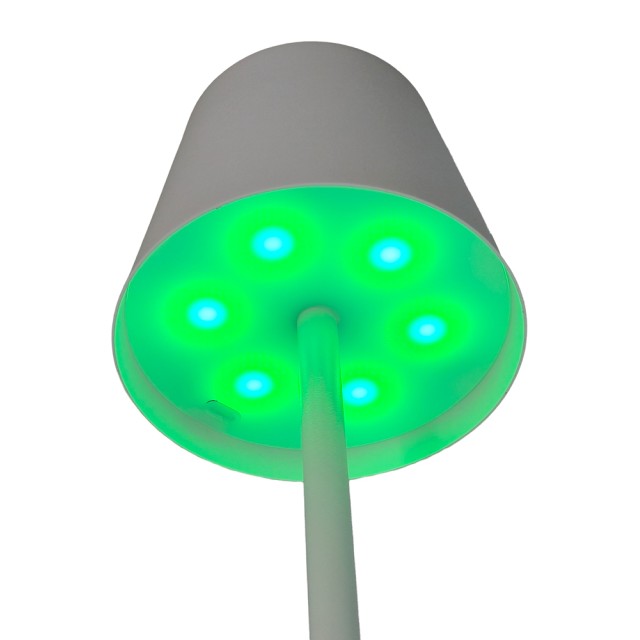 POWERTECH LED επιτραπέζιο φωτιστικό HLL-0196, RGB, ρυθμιζόμενο, επαναφορτιζόμενο, λευκό