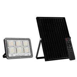 POWERTECH LED ηλιακός προβολέας PT-1456 με τηλεχειριστήριο, αισθητήρας κίνησης, 60W, 4000K, 750lm, IP66