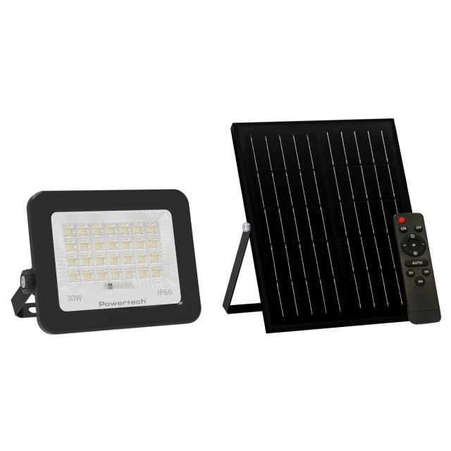 POWERTECH LED ηλιακός προβολέας PT-1461 με τηλεχειριστήριο, 30W, 4000K, 400lm, IP66 POWERTECH LED ηλιακός προβολέας PT-1461 με τηλεχειριστήριο, 30W, 4000K, 400lm, IP66