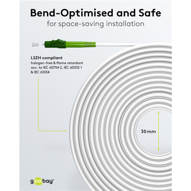 GOOBAY καλώδιο οπτικής ίνας LC-APC 59588, Singlemode OS2, 10m, λευκό