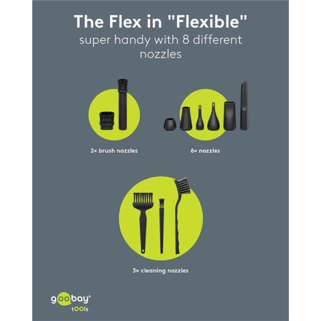 GOOBAY ηλεκτρικό air duster 77830, 100W, 6000mAh, μαύρο