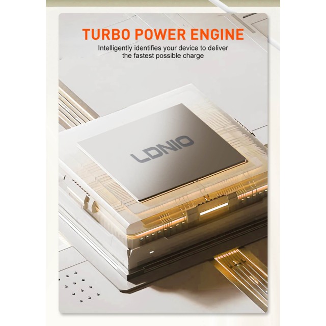 LDNIO φορτιστής τοίχου Q2319 με καλώδιο USB-C, EU/UK/US/AU βύσμα, USB/USB-C, 30W, γκρι