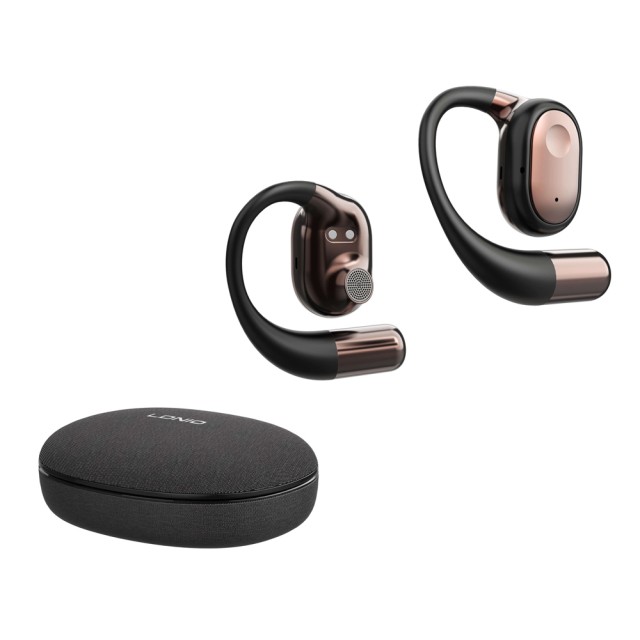 LDNIO earphones με θήκη φόρτισης T11, OWS, Φ15mm, 50/450mAh, μαύρα