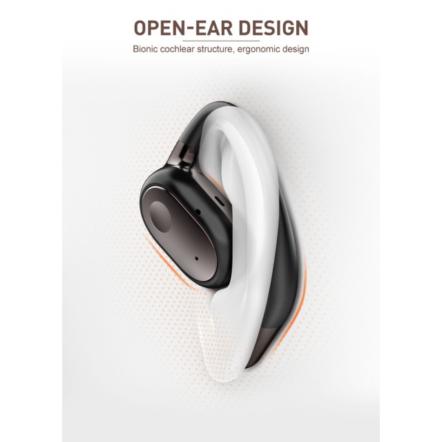 LDNIO earphones με θήκη φόρτισης T11, OWS, Φ15mm, 50/450mAh, μαύρα