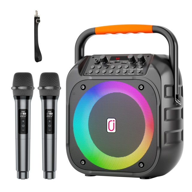 JYX φορητό ηχείο T26-T με 2x μικρόφωνα, 20W, 4000mah, LED, μαύρο