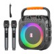 JYX φορητό ηχείο T26-T με 2x μικρόφωνα, 20W, 4000mah, LED, μαύρο