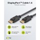 GOOBAY καλώδιο DisplayPort 74777, VESA Certified, 8K/60Hz, 32.4 Gbps, 1m, μαύρο