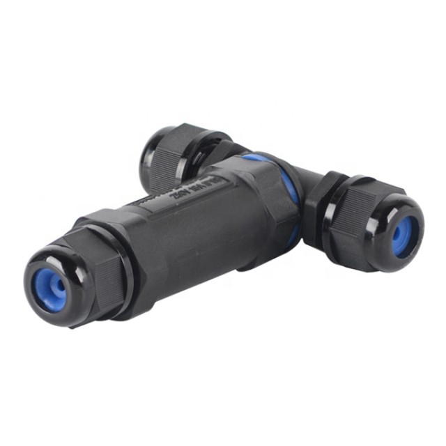 POWERTECH αδιάβροχος σύνδεσμος καλωδίων τροφοδοσίας TOOL-0113, τύπου ταφ, 3pin, IP68, μαύρος