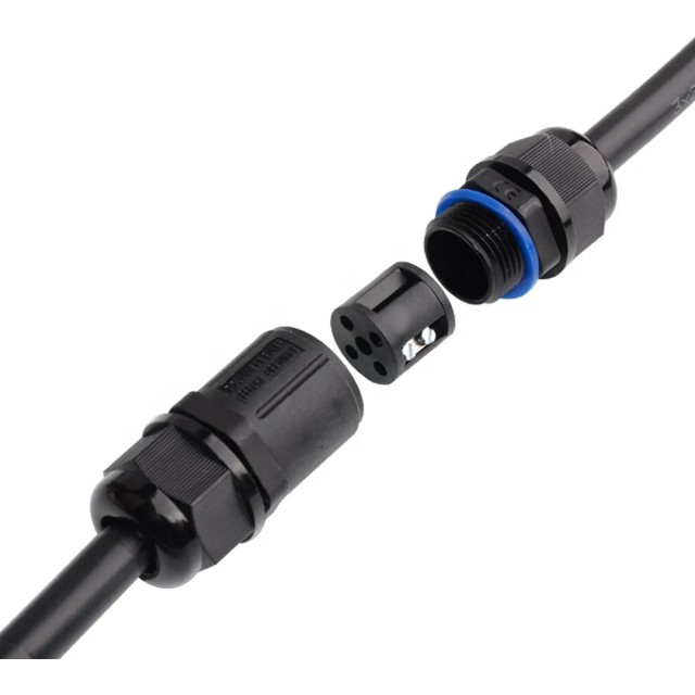 POWERTECH αδιάβροχος σύνδεσμος καλωδίων τροφοδοσίας TOOL-0112, 3pin, IP68, μαύρος