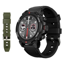 INTIME smartwatch G6 με 2x λουράκια, heart rate, 1.43" AMOLED, GPS, 5ATM, μαύρο