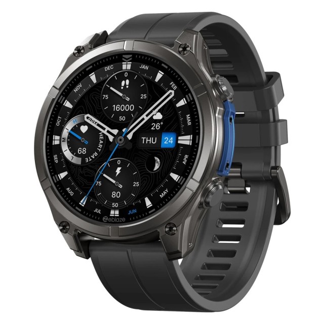 ZEBLAZE smartwatch Vibe 8 με φακό, heart rate, 1.43" AMOLED, 5 ΑΤΜ, MIL-STD-810H, μαύρο