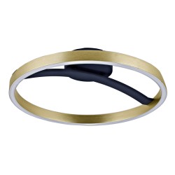 POWERTECH LED φωτιστικό οροφής HLL-0199, 29W, 4000K, Φ38x10cm, χρυσό/μαύρο