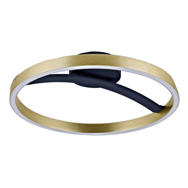 POWERTECH LED φωτιστικό οροφής HLL-0199, 29W, 4000K, Φ38x10cm, χρυσό/μαύρο