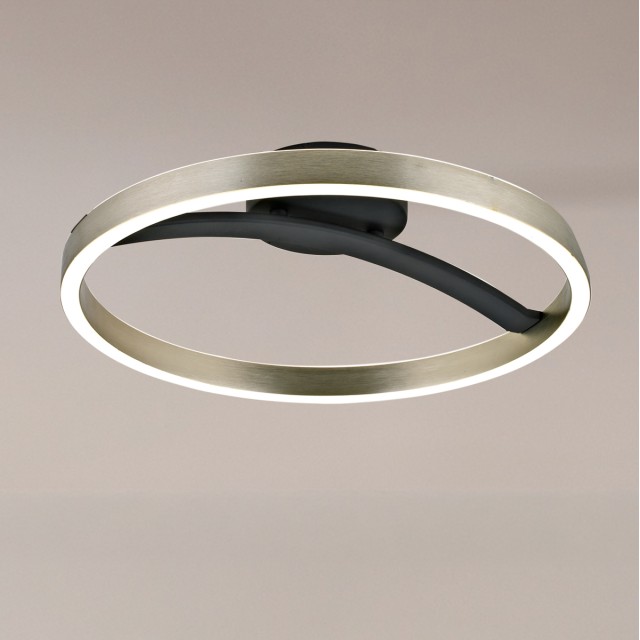 POWERTECH LED φωτιστικό οροφής HLL-0200, 29W, 4000K, Φ38x10cm, ασημί/μαύρο