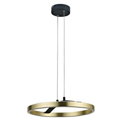 POWERTECH LED φωτιστικό οροφής HLL-0201, 29W, 4000K, Φ38x120cm, χρυσό/μαύρο