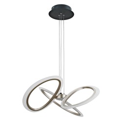 POWERTECH LED φωτιστικό οροφής HLL-0205, 40W, 4000K, Φ53x120cm, οπάλ χρυσό/μαύρο