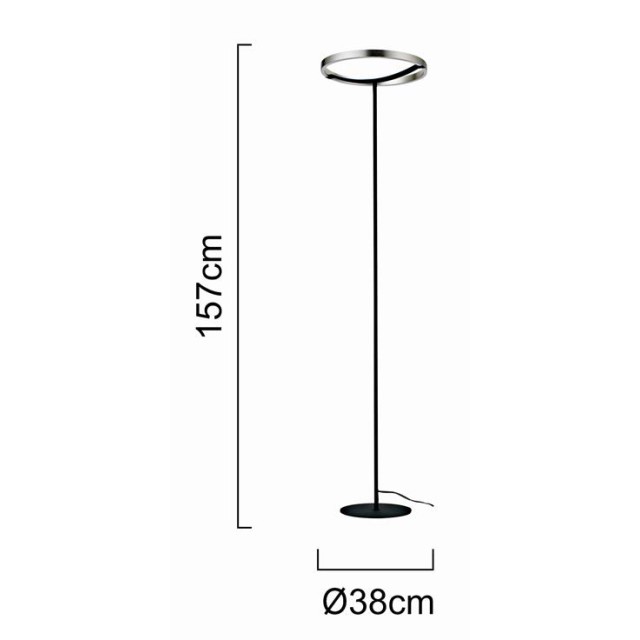 POWERTECH LED φωτιστικό δαπέδου HLL-0204, 42W, 4000K, Φ38x157cm, ασημί/μαύρο