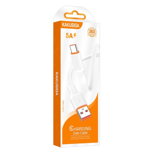 KAKUSIGA καλώδιο USB-C σε USB KSC-999, 5A, 480Mbps, flat, 1m, λευκό