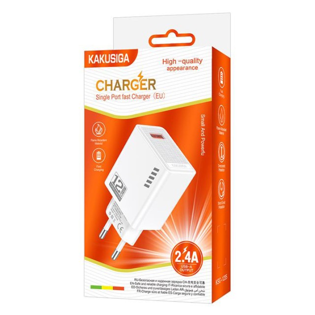 KAKUSIGA φορτιστής τοίχου KSC-1235, USB, 12W, λευκός