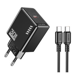 KAKUSIGA φορτιστής τοίχου KSC-1242 με καλώδιο USB-C, USB-C, 30W, μαύρος