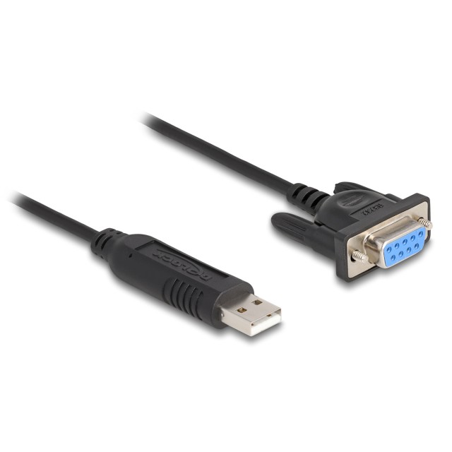 DELOCK καλώδιο USB σε RS-232 67382, 921.6Kbps, 1.8m, μαύρο
