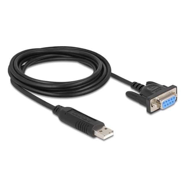 DELOCK καλώδιο USB σε RS-232 67382, 921.6Kbps, 1.8m, μαύρο