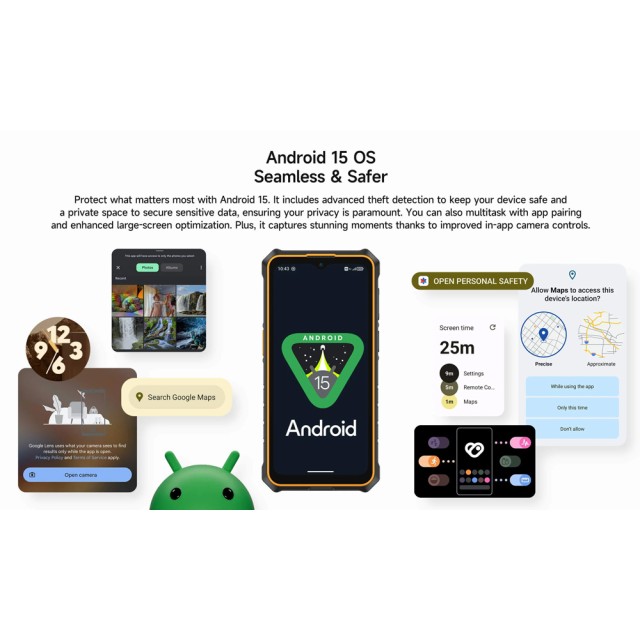 ULEFONE smartphone RugKing 3 Pro, 6.56", 8/128GB, 5700mAh, IP68/IP69K, μαύρο