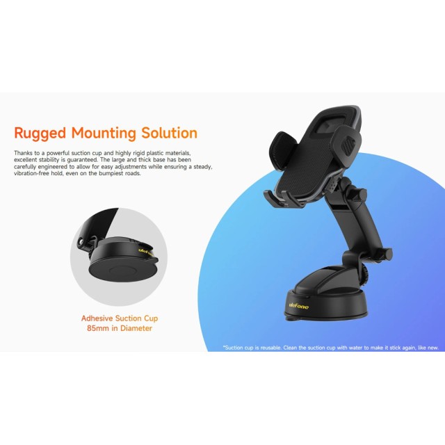 ULEFONE βάση smartphone αυτοκινήτου UAN16 για ταμπλό, μαύρη