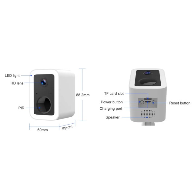 VSTARCAM smart ηλιακή κάμερα CB554 με φωτισμό, 3MP, WiFi, SD, 5200mAh, IP66