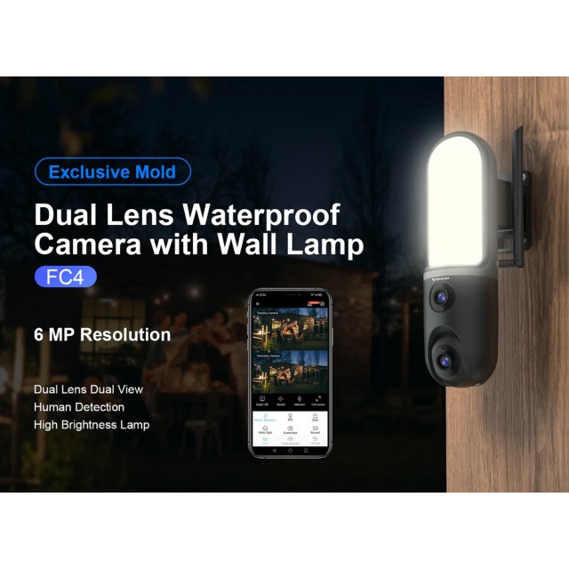 VSTARCAM smart κάμερα FC4 με φωτισμό, dual lens, 3MP, WiFi, SD, PTZ, IP66
