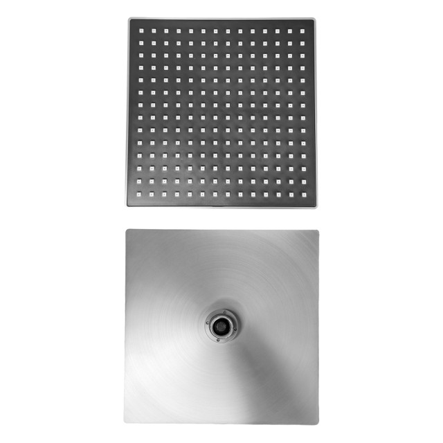 BRUNO κεφαλή ντους BRN-0266, πλαστική, τετράγωνη,  22.8 x 22.8cm, ασημί