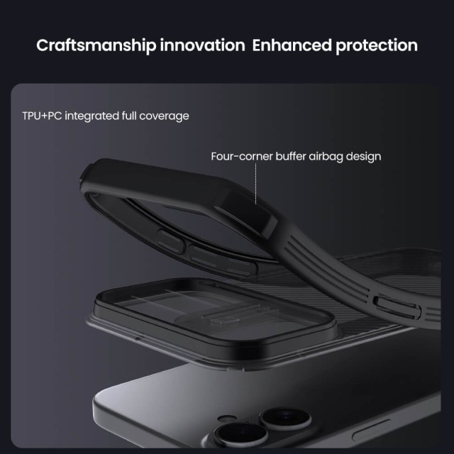 NILLKIN θήκη CamShield Pro για Apple iPhone 17, διάφανη/μαύρη