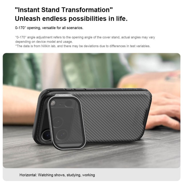 NILLKIN θήκη CamShield Prop για Apple iPhone 17 Pro, διάφανη/μαύρη