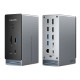 CABLETIME docking station CT-DK181-AG, 16 θυρών, USB-C σύνδεση, 100W PD, 1000Mbps, MST, γκρι
