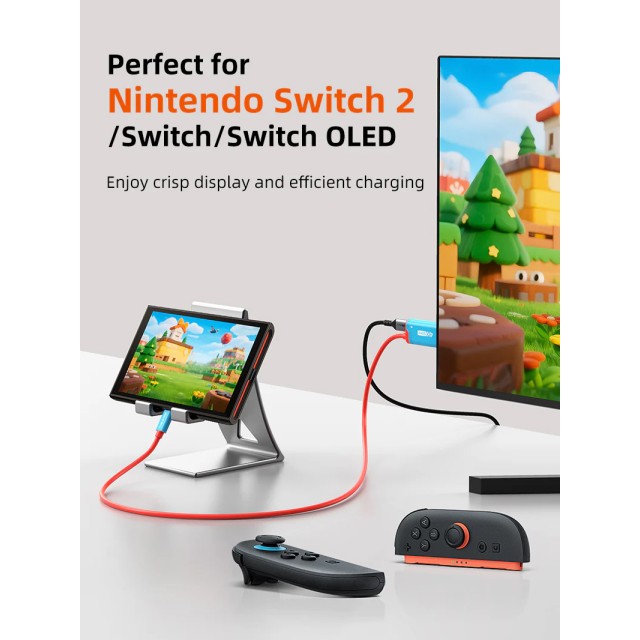 CABLETIME καλώδιο USB-C σε HDMI CT-CMHD4P, 4K/60Hz, PD100W, 2m, κόκκινο
