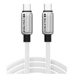 CABLETIME καλώδιο USB-C CT-CM240-ZSW2, 240W, 480Mbps, 2m, λευκό