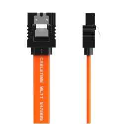 CABLETIME καλώδιο SATA III CT-SATA3, 6Gbps, 0.50m, πορτοκαλί